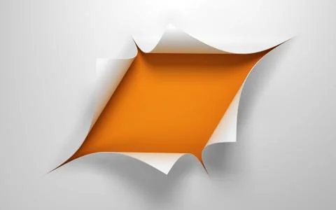 Sheet of paper with the hole in the middle Stock Illustration