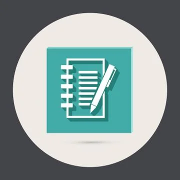 Sheet of paper with pen Stock Illustration