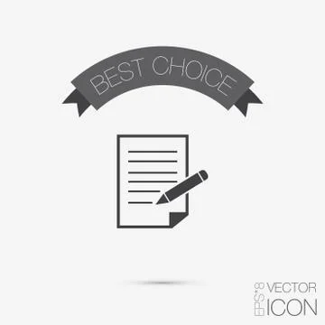 Sheet of paper with pen Stock Illustration