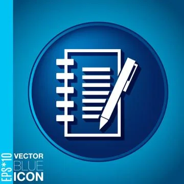 Sheet of paper with pen Stock Illustration