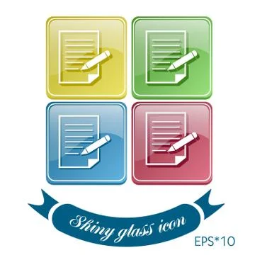 Sheet of paper with pen Stock Illustration