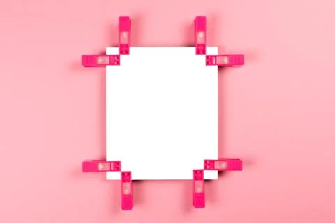 Sheet of paper on pink background. Stock Photos