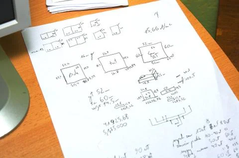 On sheet of paper project Stock Photos