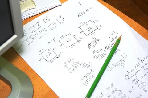 On sheet of paper project Foto stock