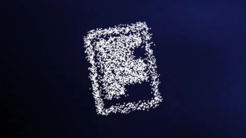 Sheet of paper with records  in particles effect Stock-Illustration