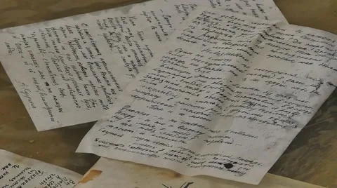Sheet of Paper is Thrown Into the Water Hand-Written Paper Novelette by Stock Footage 64759433