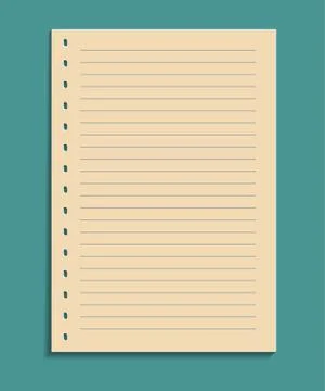Sheet of paper on a turquoise background Stock Illustration