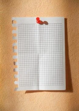 Sheet on plastered wall Stock Photos