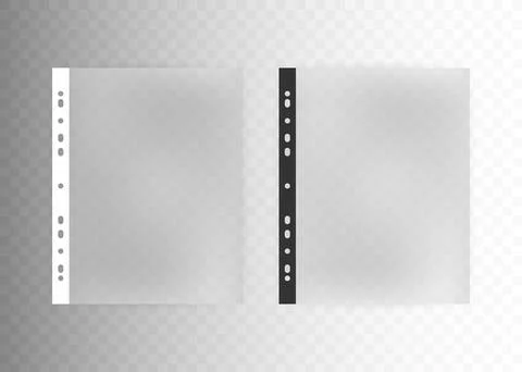 Sheet plastic protector, clear folder file. Illustrazione stock