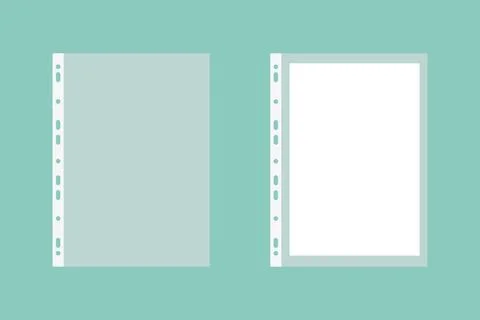Sheet plastic protector, clear folder file. Stock Illustration
