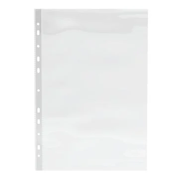 Sheet plastic protector, clear folder file. Punched pocket sheet, mockup em.. Stock Illustration