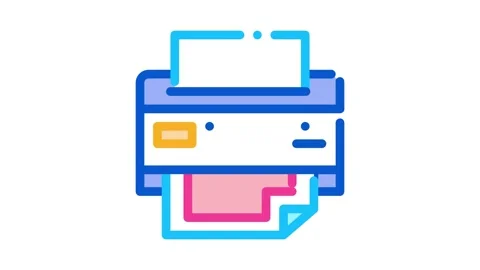 Sheet printed by printer icon illustration Stock Footage 145278748