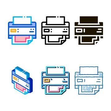 Sheet printed by printer mix icon vector イラスト素材