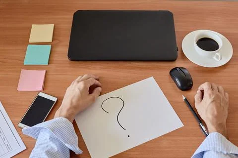 Sheet with question mark Foto stock