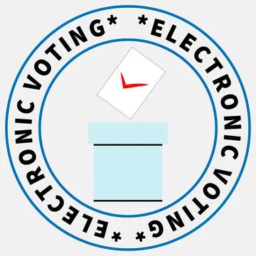 Sheet with red checkmark falls into ballot box Stock Illustration