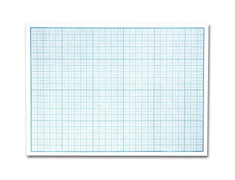 Sheet of scale coordinate drawing paper. Close up. Isolated on a white backgr Stock-Fotos