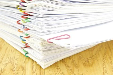 Sheet separated from stack of account Stock Photos