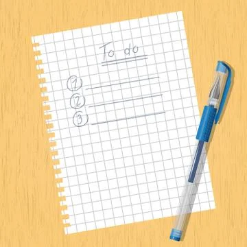 Sheet square and a pen Illustrazione stock