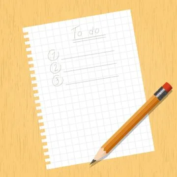 Sheet square and a pencil Illustrazione stock