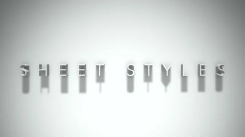 Sheet styles 3D title animation white text on a white background Stock Footage 299646943