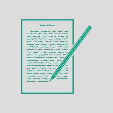 Sheet with text and pencil icon Stock Illustration