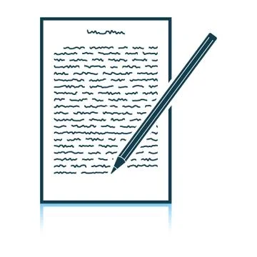 Sheet with text and pencil icon Stock Illustration