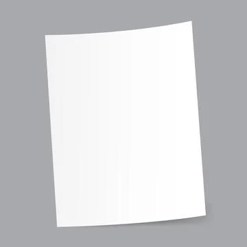Sheet of white paper with shadow on gray Stock Illustration