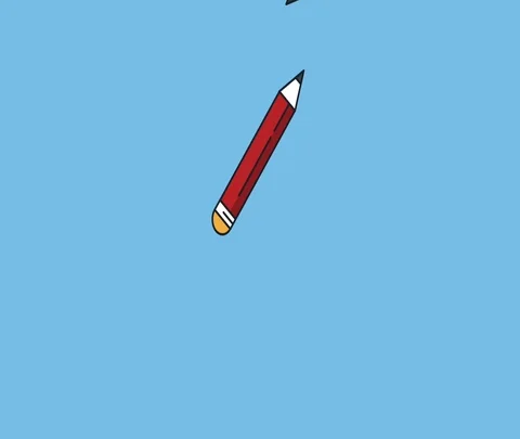 Sheets and pencils falling down HD animation Stock Footage 88708659