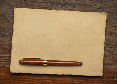 Sheets of blank handmade paper with rough edges Stock Photos