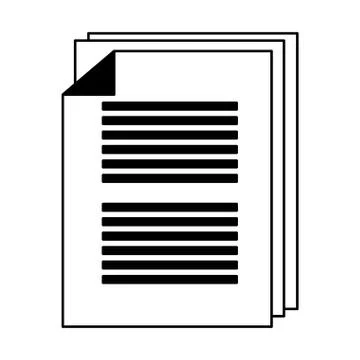 Sheets document symbol in black and white Stock Illustration