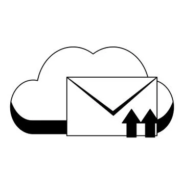 Sheets document symbol in black and white Illustrazione stock