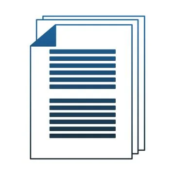 Sheets document symbol blue lines Stock Illustration