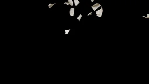Sheets documents falling. Cinematic 3d rendering animation Stock Footage 127822196