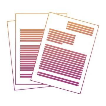 Sheets documents isolated rainbow lines Stockillustratie