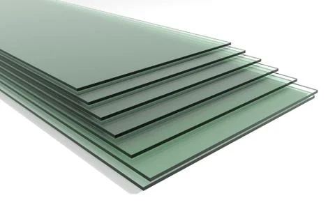 Sheets of green tempered clear float glass Stock Illustration