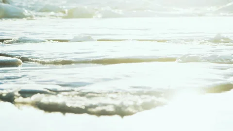 Sheets of ice floating on water close up in Iceland Stock-Footage 348026373