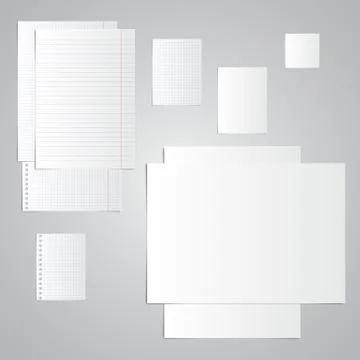 Sheets of notebook, album, notebook, exercise book. With holes for spring. Li Stock Illustration