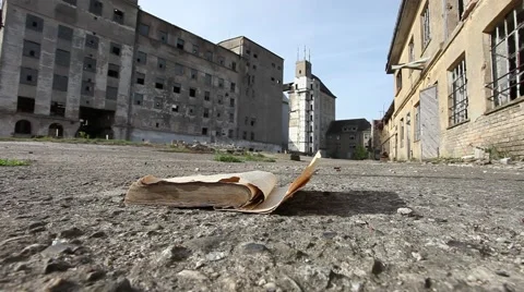 Sheets of an old book turned over by the wind Stock Footage 45242547