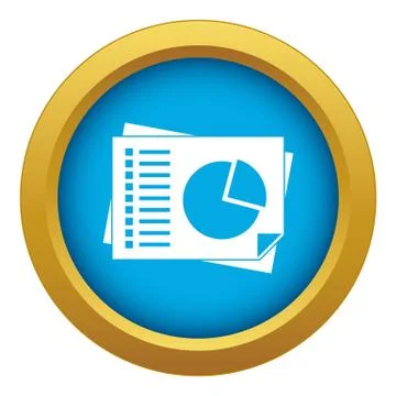 Sheets of paper with charts icon blue vector isolated Stock Illustration