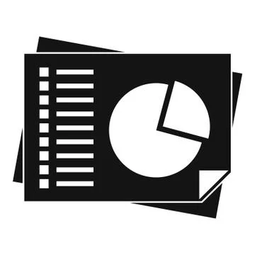 Sheets of paper with charts icon, simple style Illustrazione stock