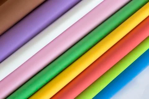 Sheets of paper in different colors. Stock Photos