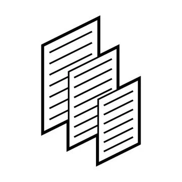 Sheets of paper icon in isometry. Image for website, app, logo, UI design. Stock Illustration