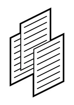 Sheets of paper icon in isometry. Image for website, app, logo, UI design. Stock Illustration