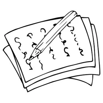 Sheets of paper with text, documents with pen icon. Vector illustration of bl Stock Illustration