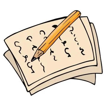 Sheets of paper with text, documents with pen icon. Vector illustration of bl Stock Illustration