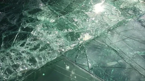 Sheets of shattered glass Video stock 75360207