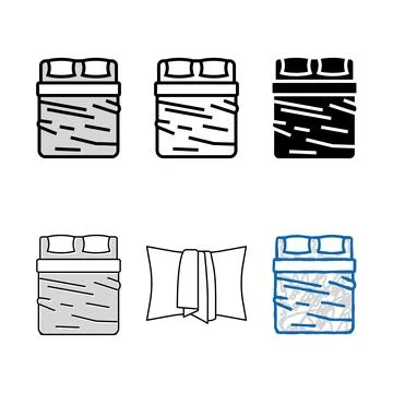 Sheets silk bed color icon vector modern Stock Illustration
