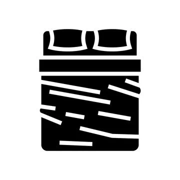 Sheets silk bed glyph icon vector illustration Stock Illustration