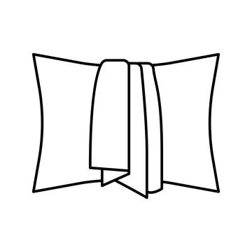 Sheets silk bed line icon vector illustration Stock Illustration