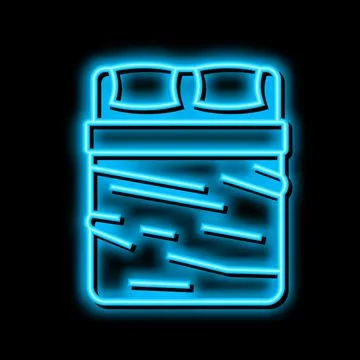 Sheets silk bed neon glow icon illustration Stock Illustration